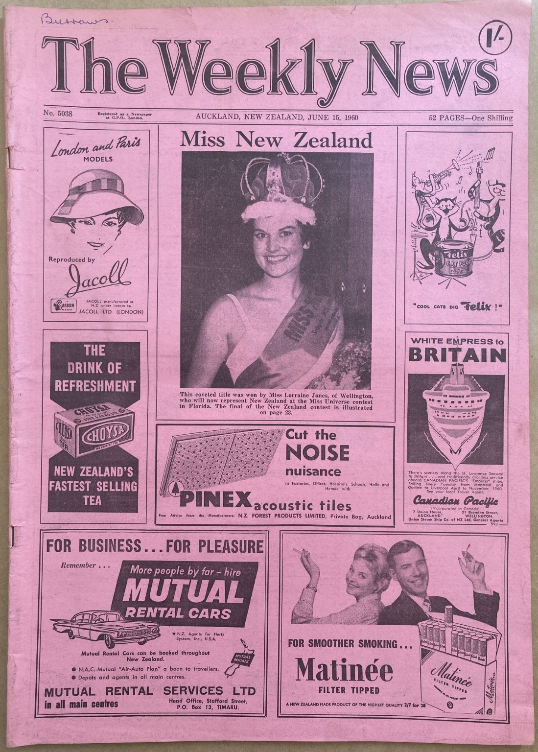 OLD NEWSPAPER: The Weekly News, No. 5038, 15 June 1960