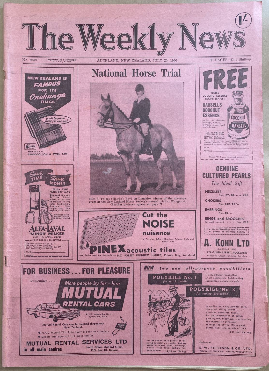 OLD NEWSPAPER: The Weekly News, No. 5043, 20 July 1960