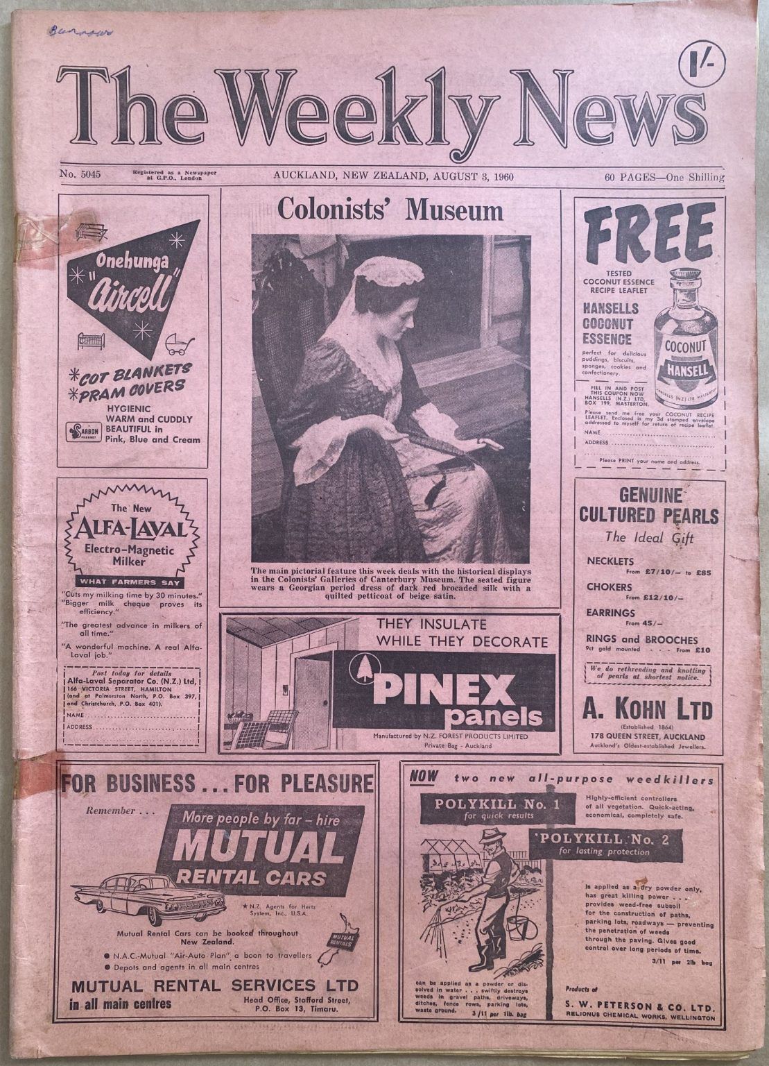 OLD NEWSPAPER: The Weekly News, No. 5045, 8 August 1960