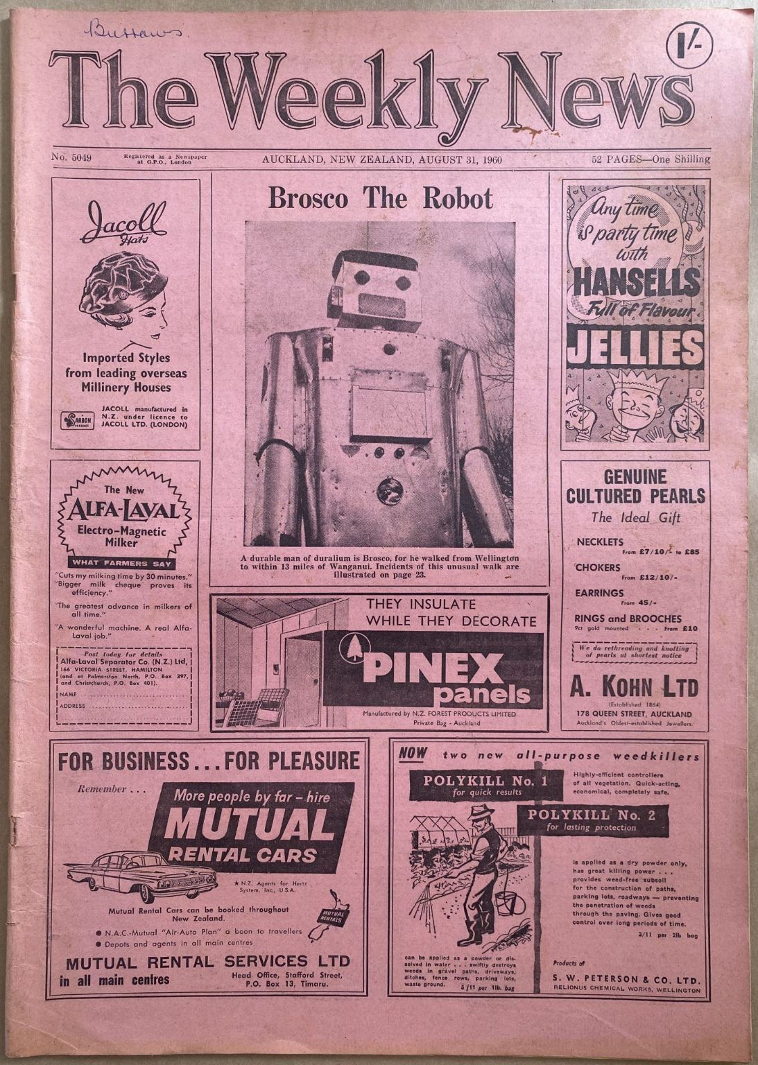 OLD NEWSPAPER: The Weekly News, No. 5049, 31 August 1960