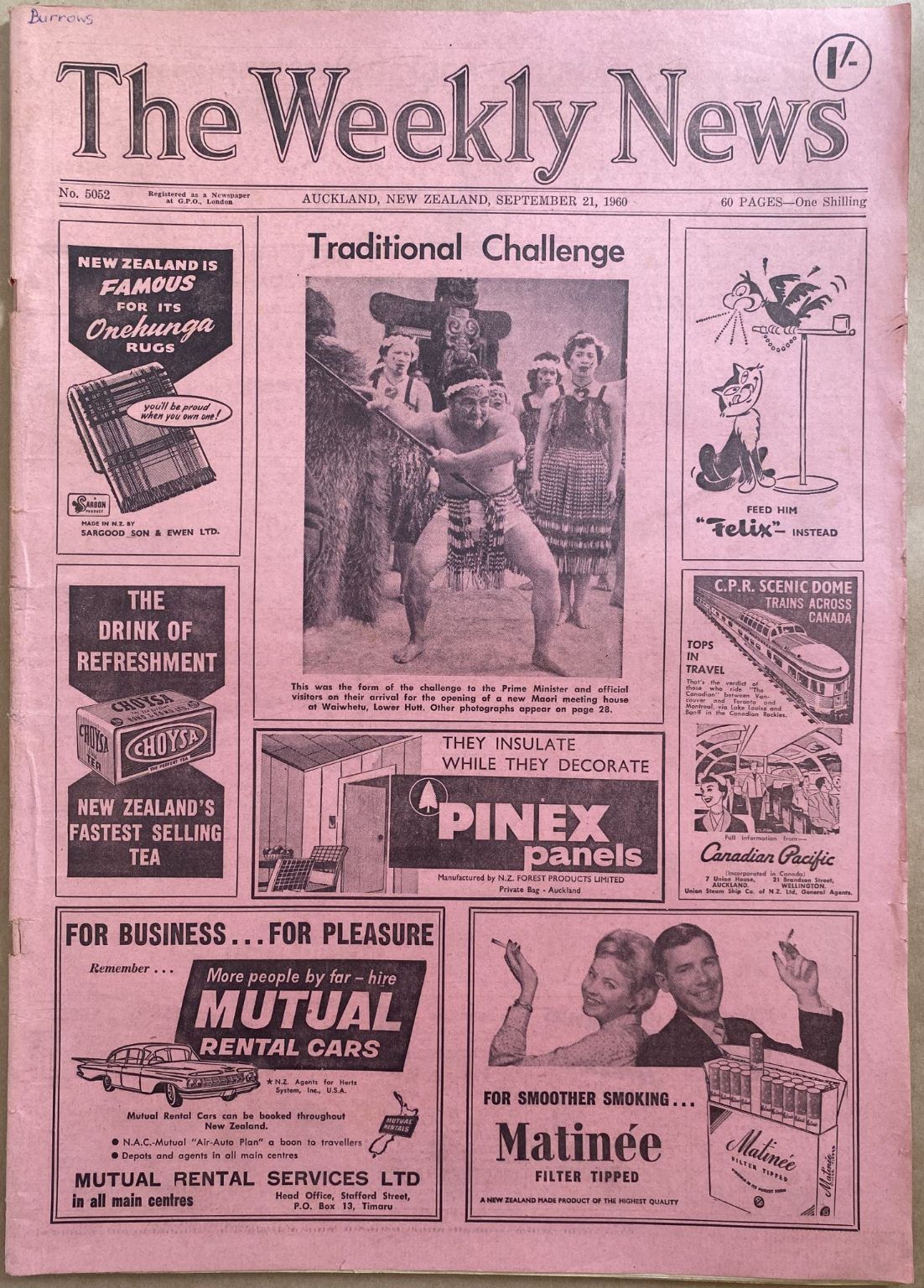 OLD NEWSPAPER: The Weekly News, No. 5052, 21 September 1960