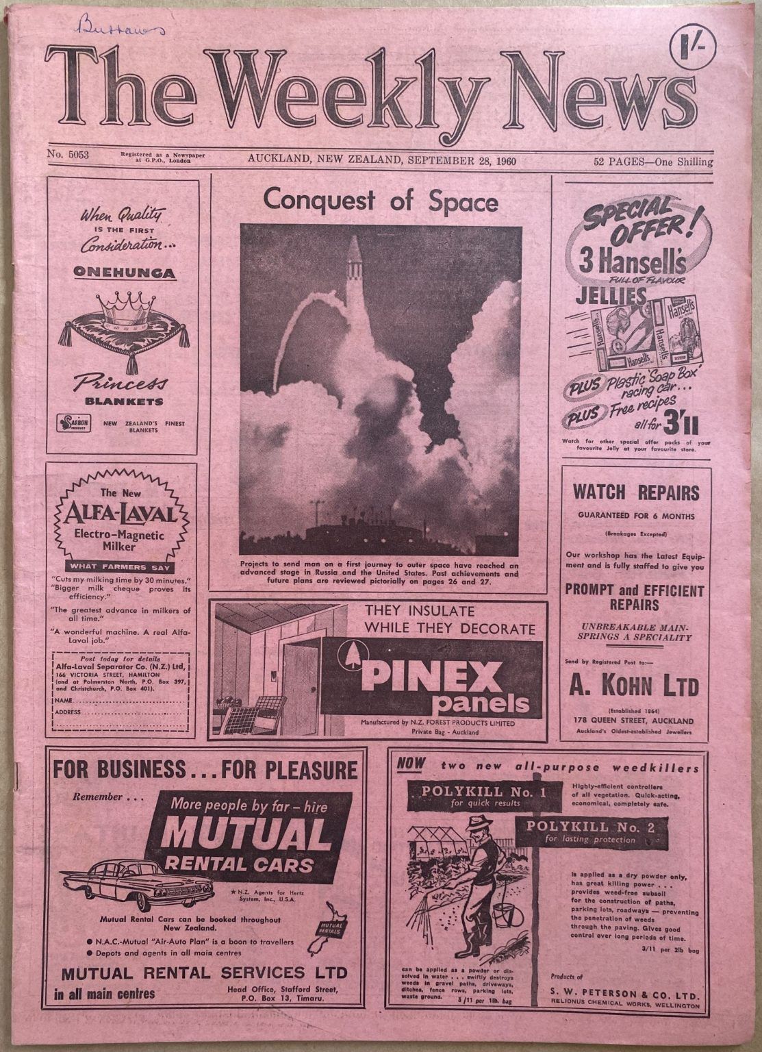 OLD NEWSPAPER: The Weekly News, No. 5053, 28 September 1960