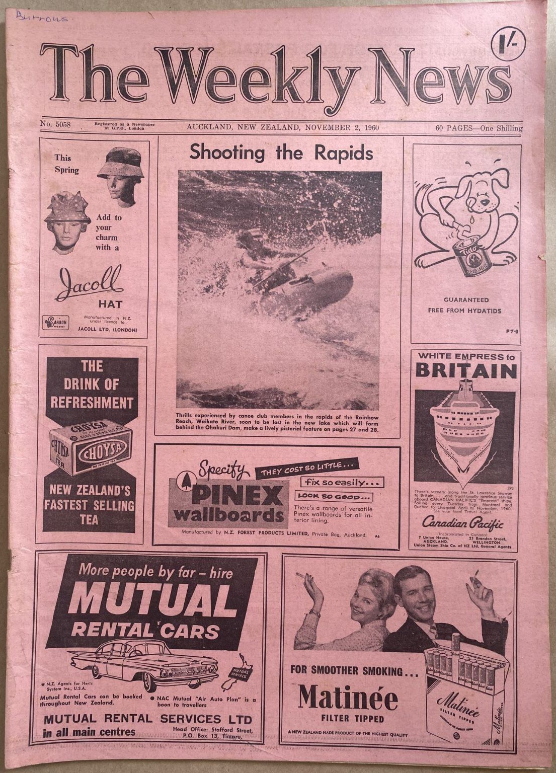 OLD NEWSPAPER: The Weekly News, No. 5058, 2 November 1960