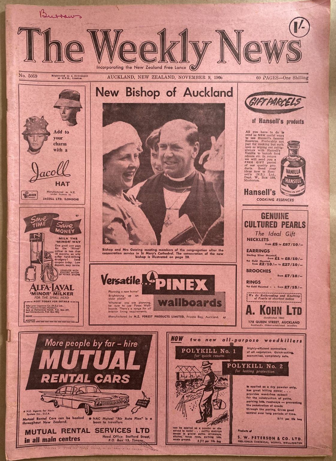 OLD NEWSPAPER: The Weekly News, No. 5059, 9 November 1960