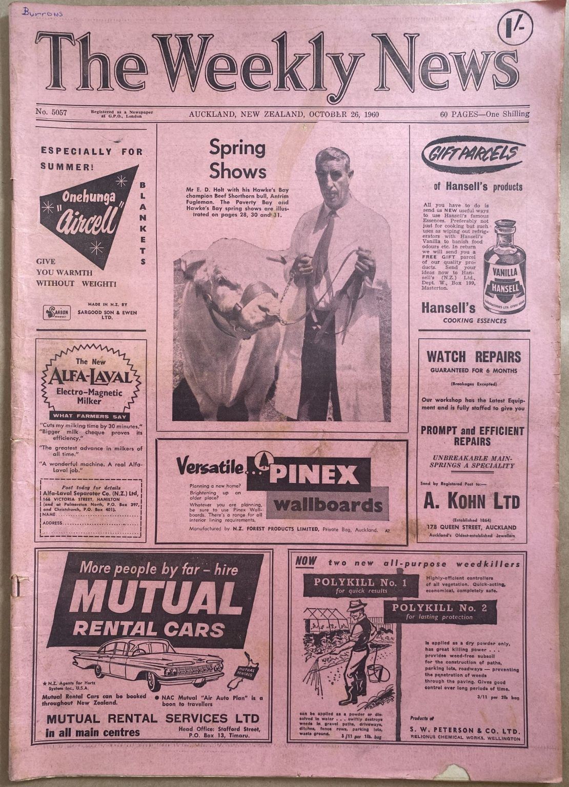 OLD NEWSPAPER: The Weekly News, No. 5057, 26 October 1960
