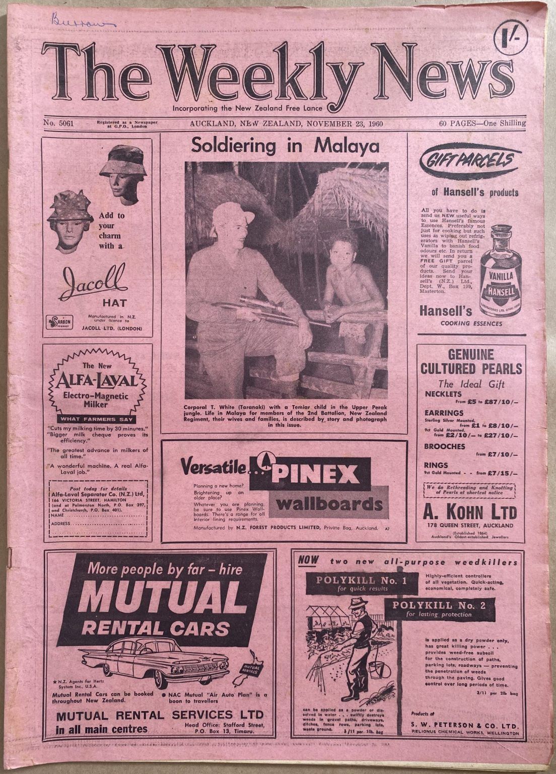 OLD NEWSPAPER: The Weekly News, No. 5061, 23 November 1960