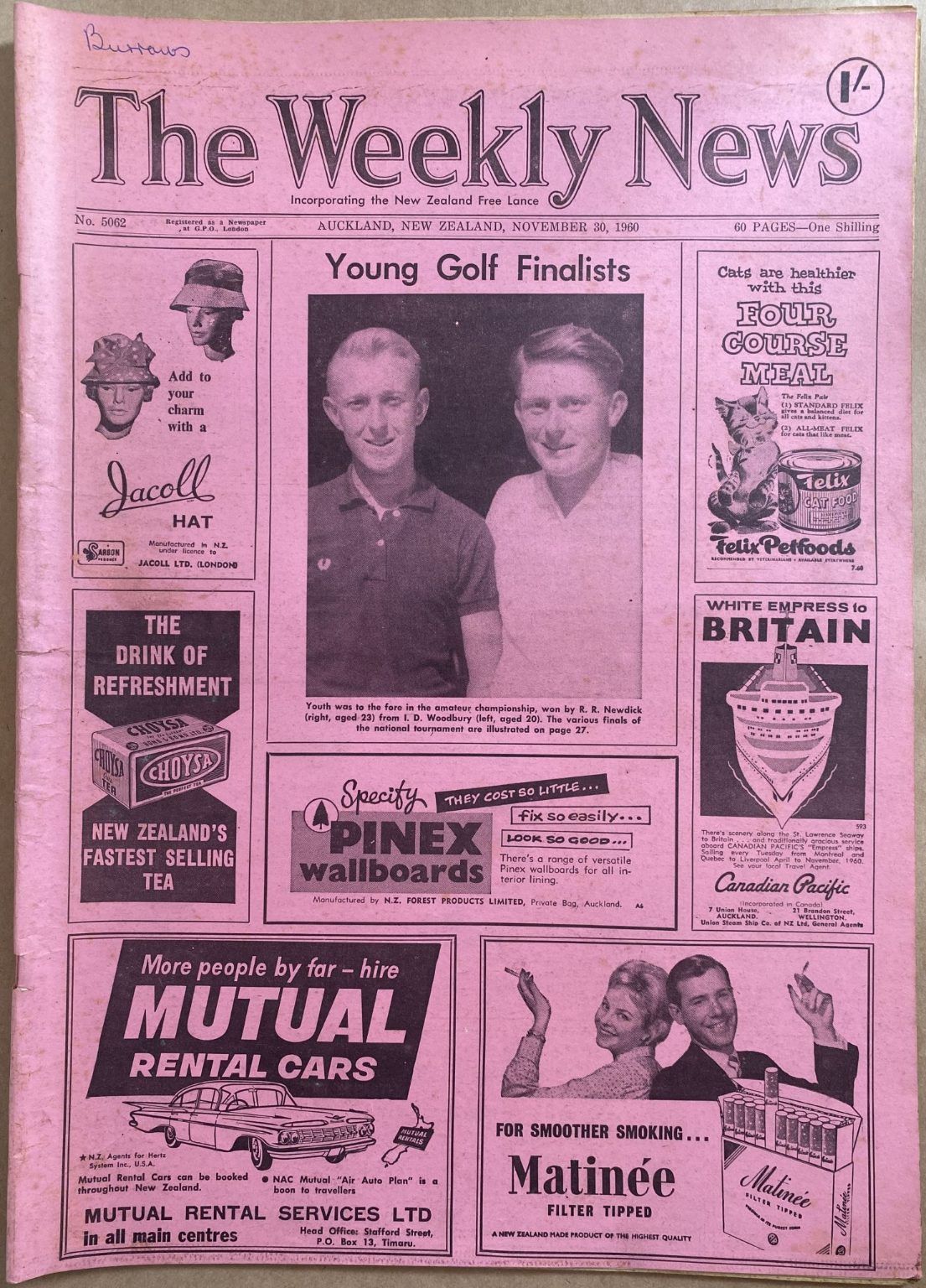 OLD NEWSPAPER: The Weekly News, No. 5062, 30 November 1960