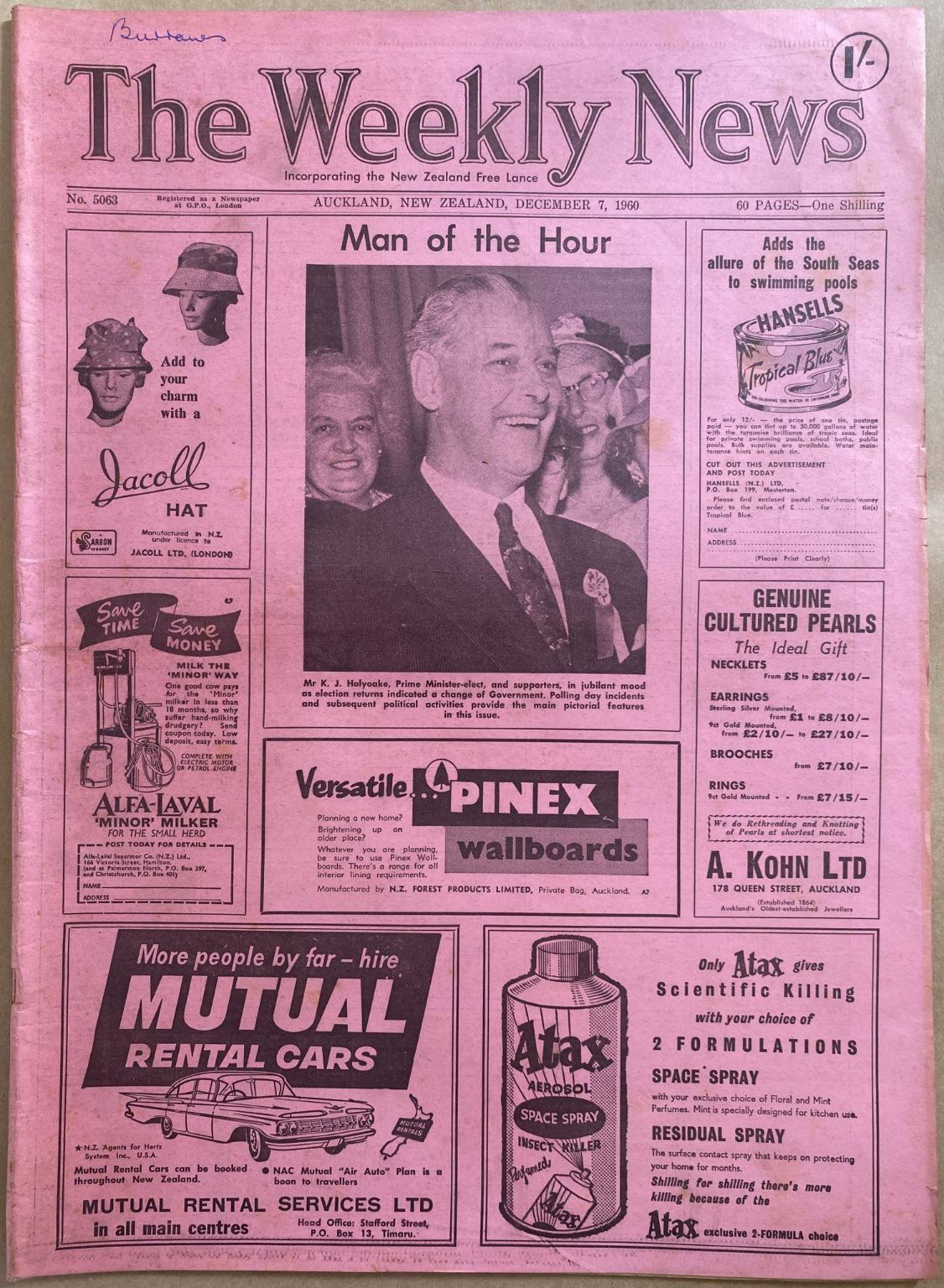 OLD NEWSPAPER: The Weekly News, No. 5063, 7 December 1960