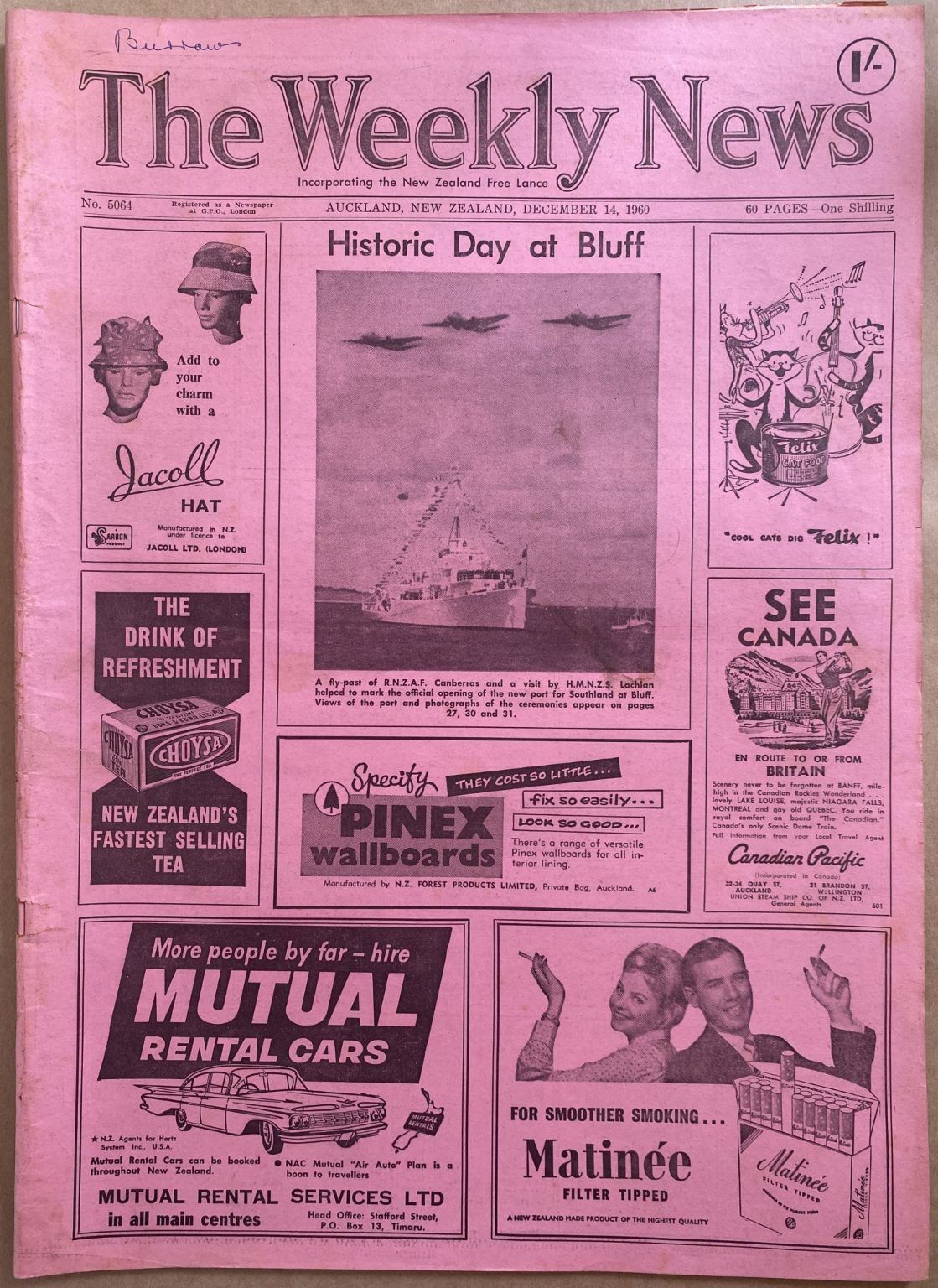 OLD NEWSPAPER: The Weekly News, No. 5064, 14 December 1960