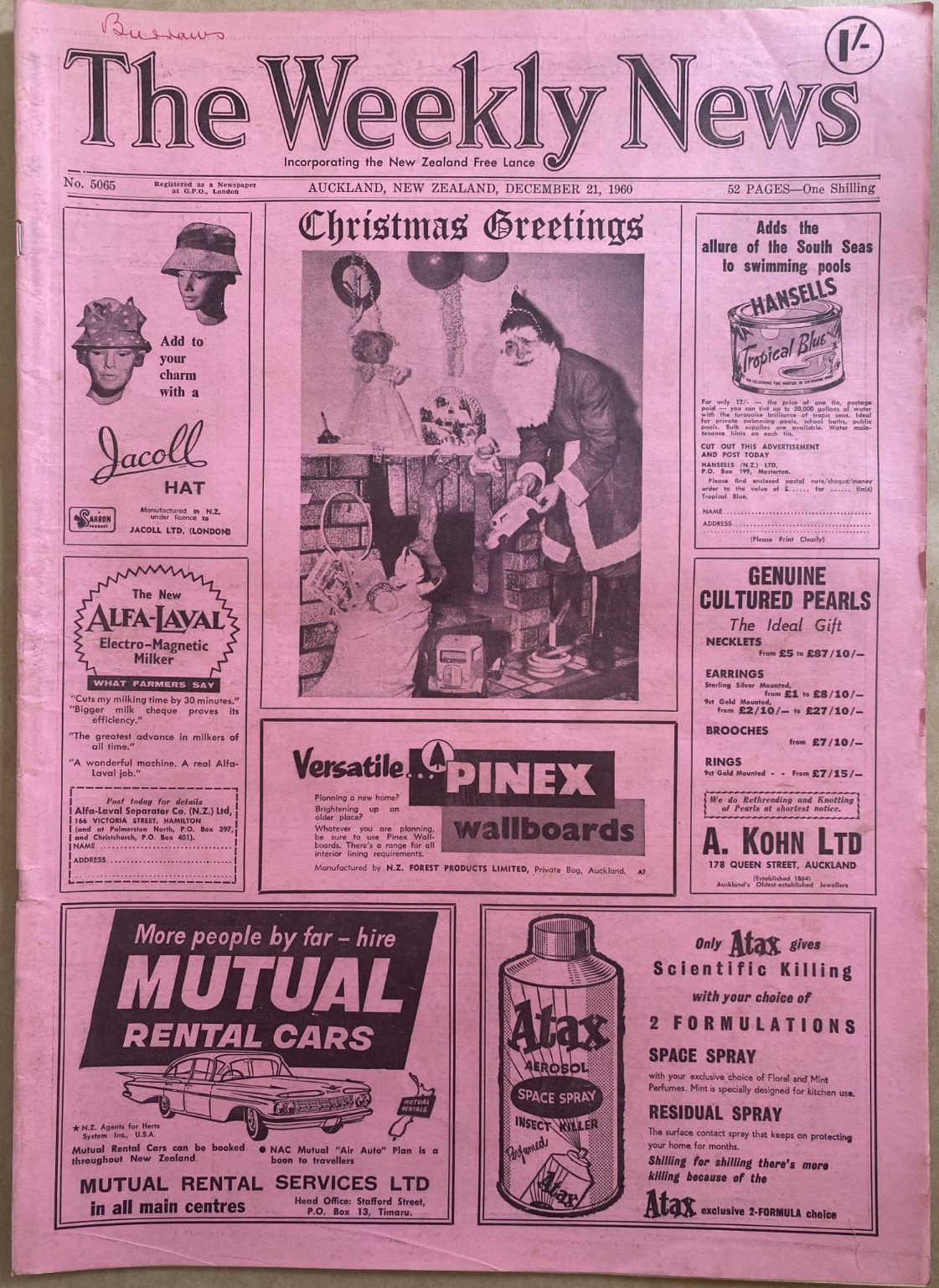 OLD NEWSPAPER: The Weekly News, No. 5065, 21 December 1960