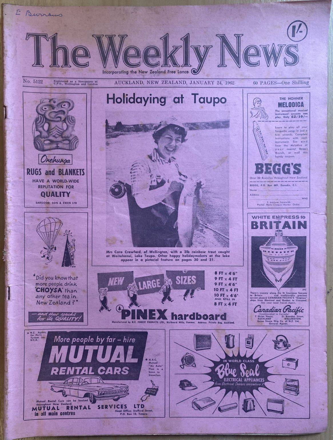 OLD NEWSPAPER: The Weekly News, No. 5122, 24 January 1962