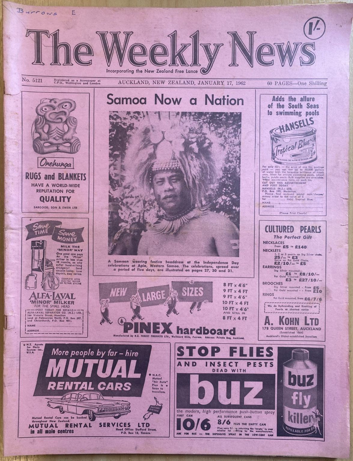 OLD NEWSPAPER: The Weekly News, No. 5121, 17 January 1962