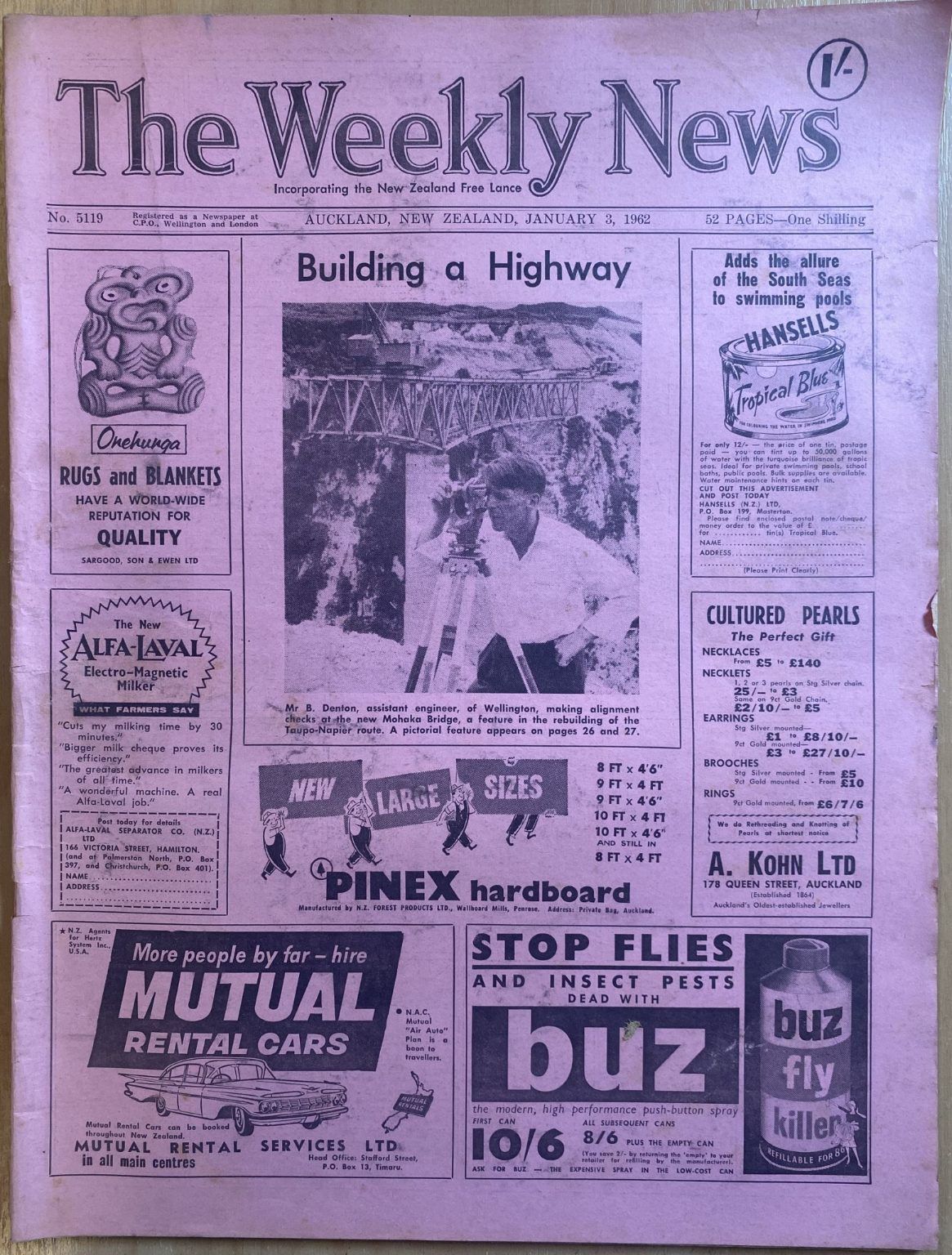 OLD NEWSPAPER: The Weekly News, No. 5119, 3 January 1962