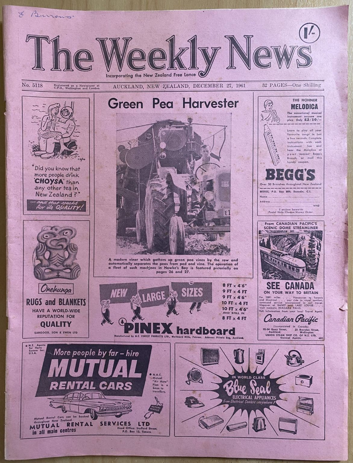 OLD NEWSPAPER: The Weekly News, No. 5118, 27 December 1961