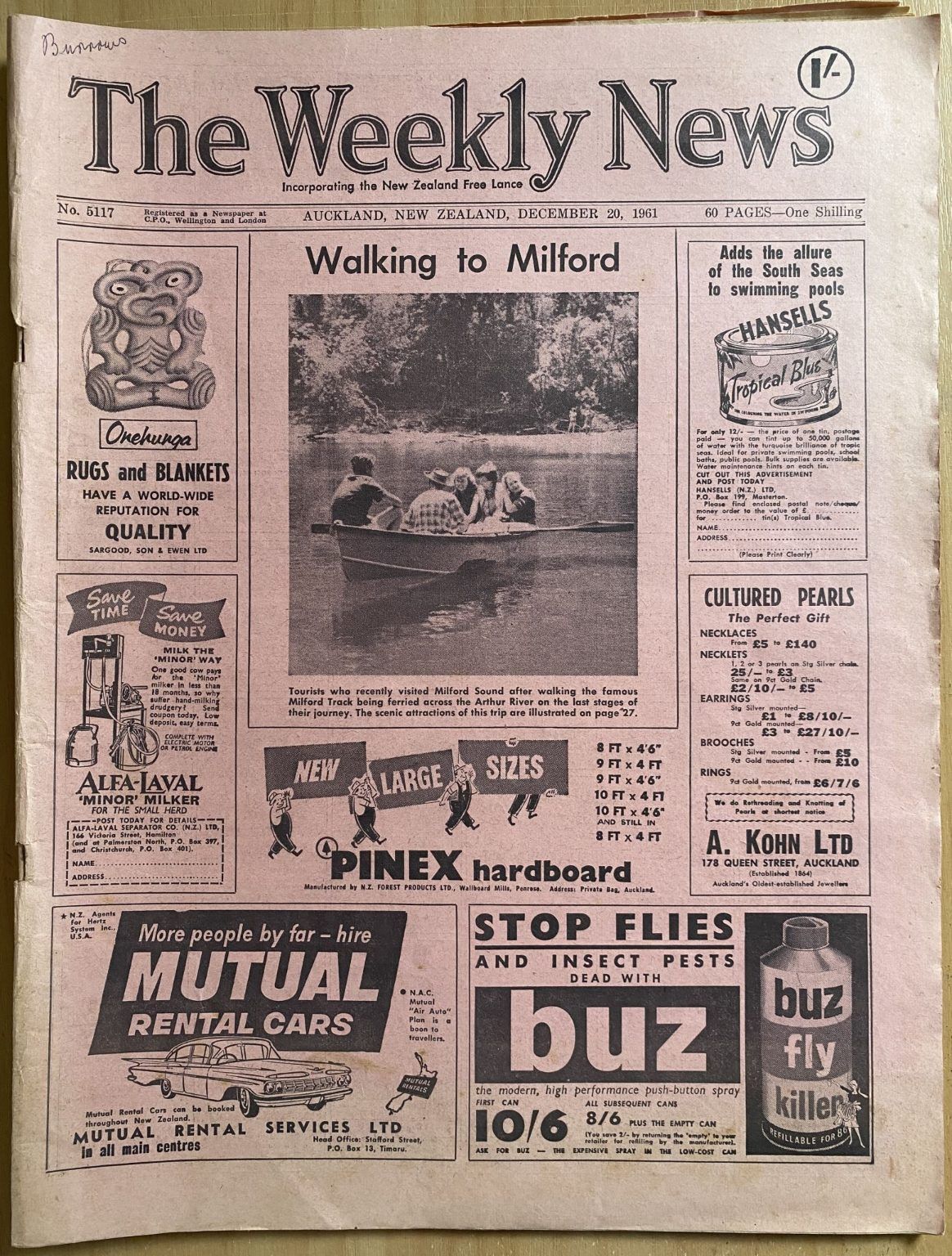 OLD NEWSPAPER: The Weekly News, No. 5117, 20 December 1961