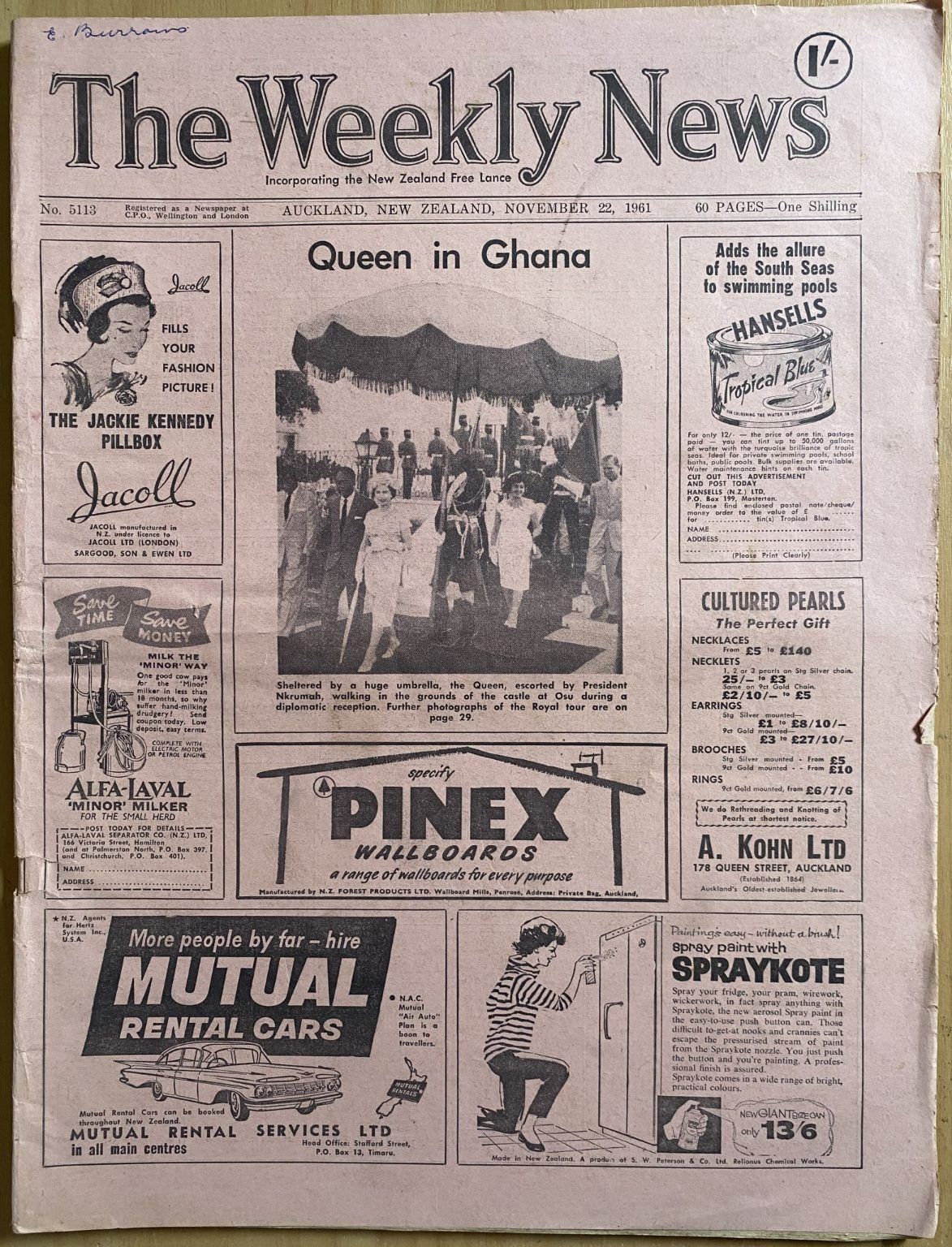 OLD NEWSPAPER: The Weekly News, No. 5113, 22 November 1961