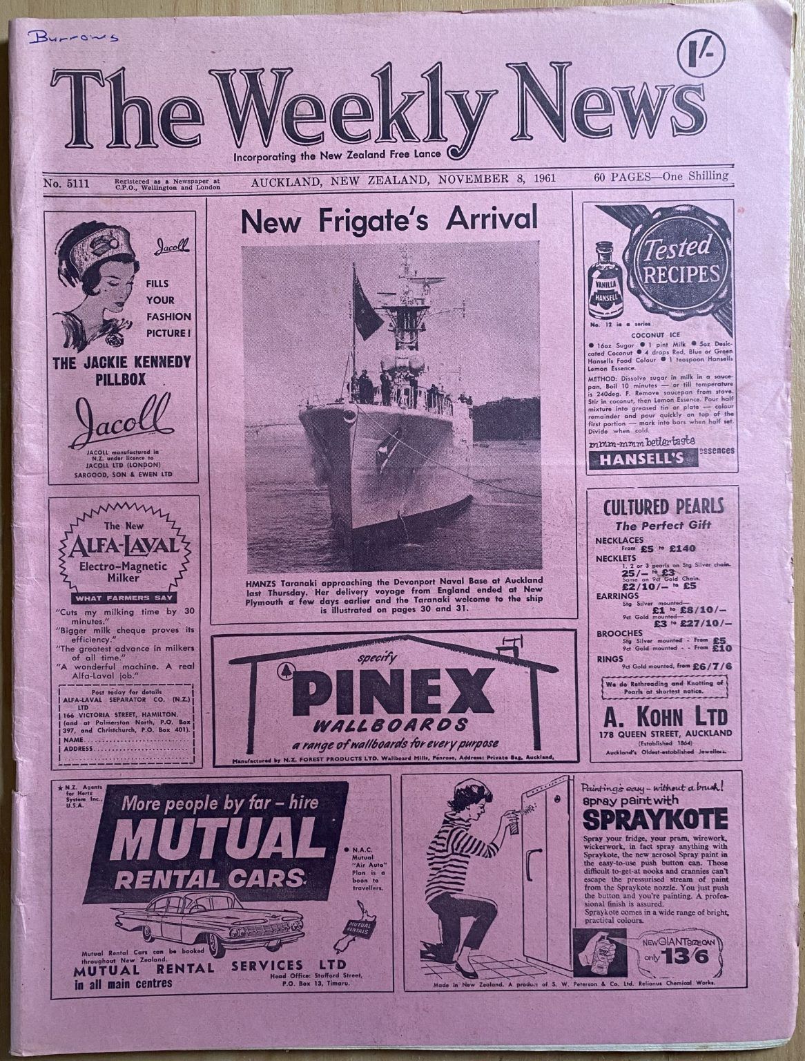 OLD NEWSPAPER: The Weekly News, No. 5111, 8 November 1961