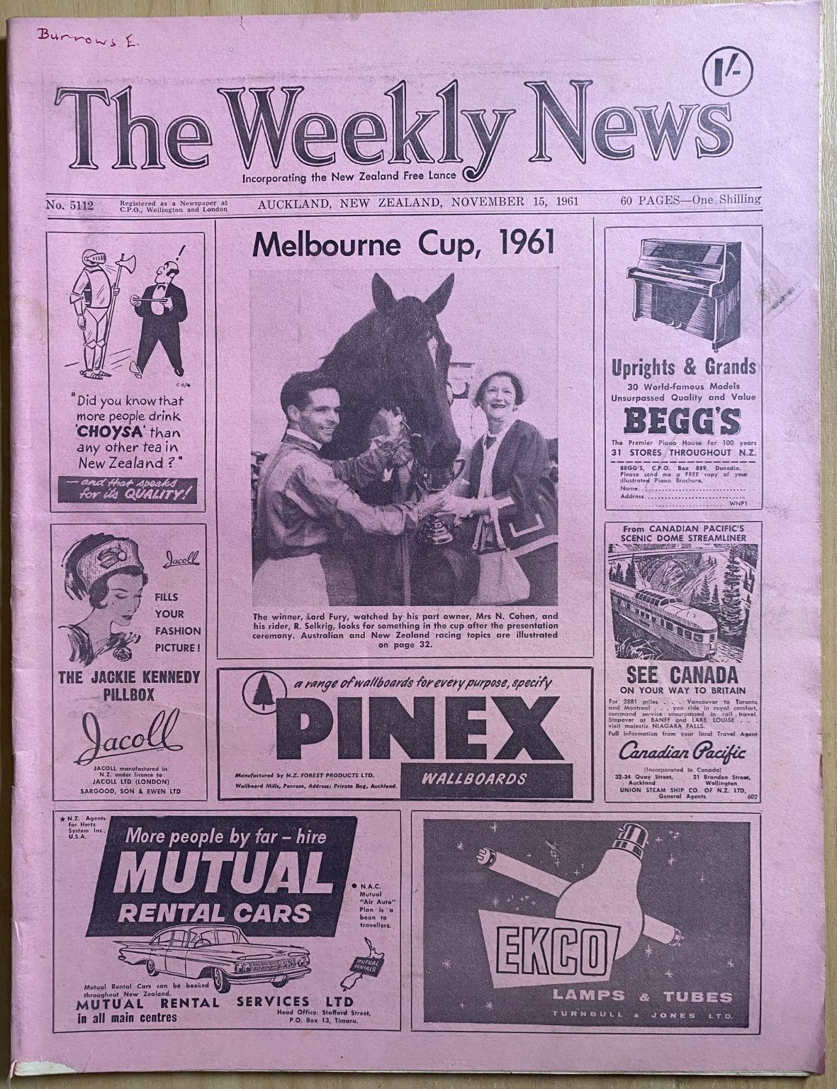 OLD NEWSPAPER: The Weekly News, No. 5112, 15 November 1961
