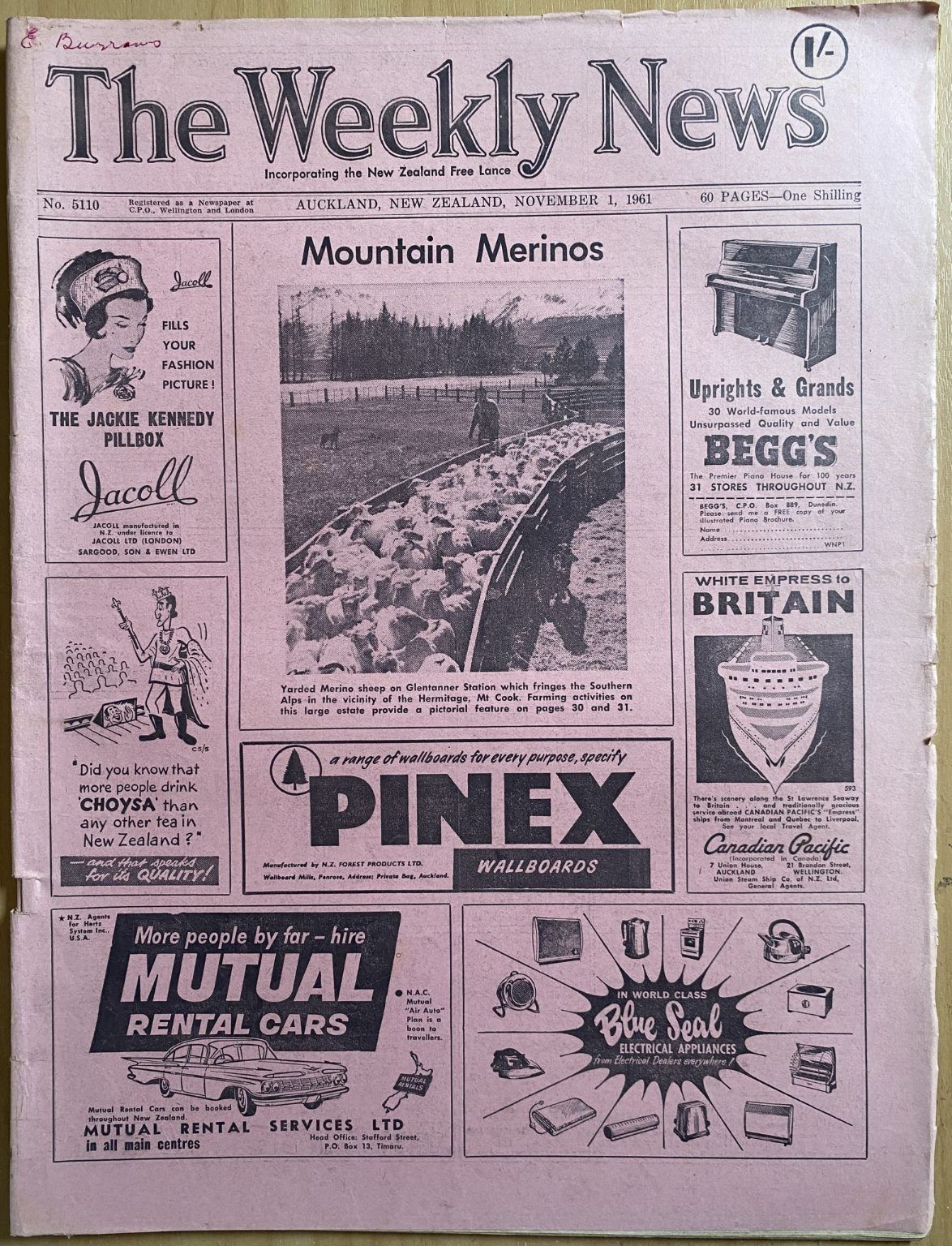 OLD NEWSPAPER: The Weekly News, No. 5110, 1 November 1961