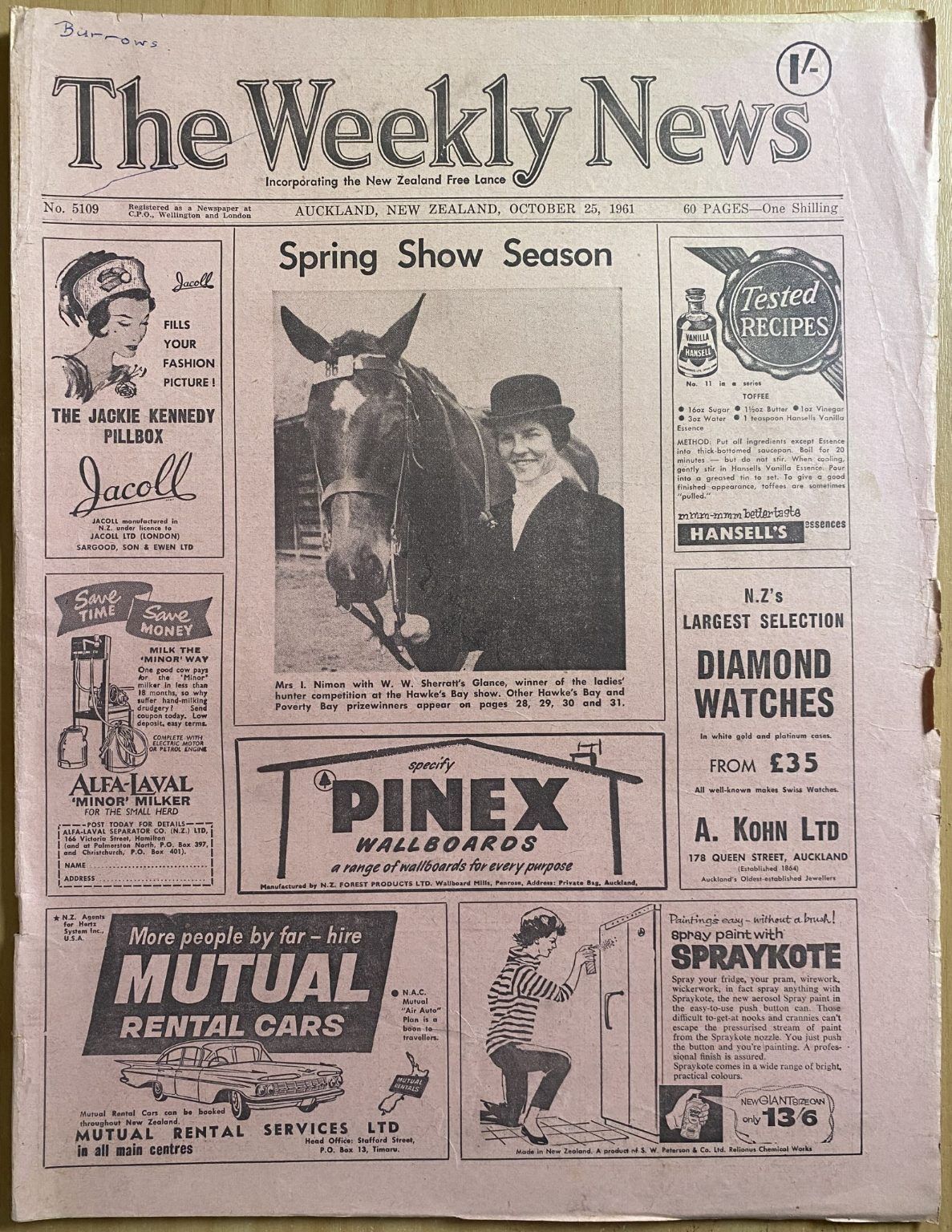 OLD NEWSPAPER: The Weekly News, No. 5109, 25 October 1961