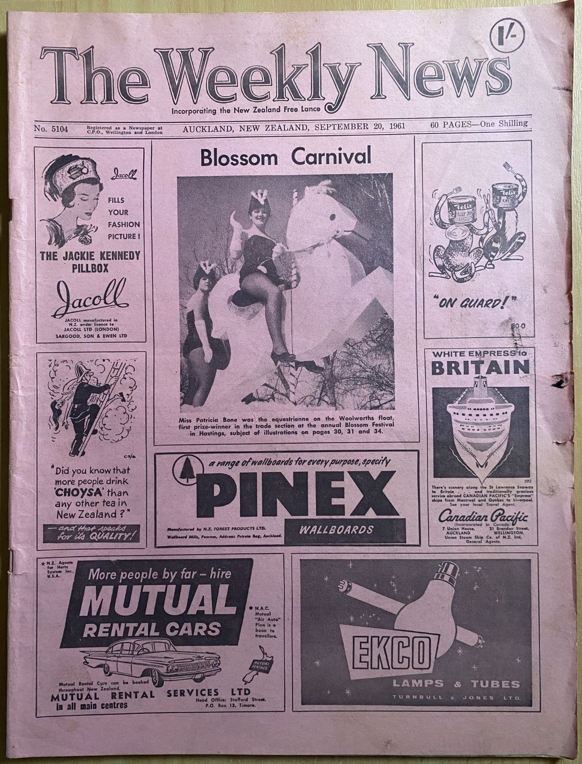 OLD NEWSPAPER: The Weekly News, No. 5104, 20 September 1961