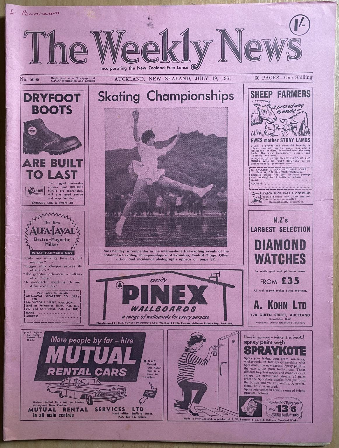 OLD NEWSPAPER: The Weekly News, No. 5095, 19 July 1961