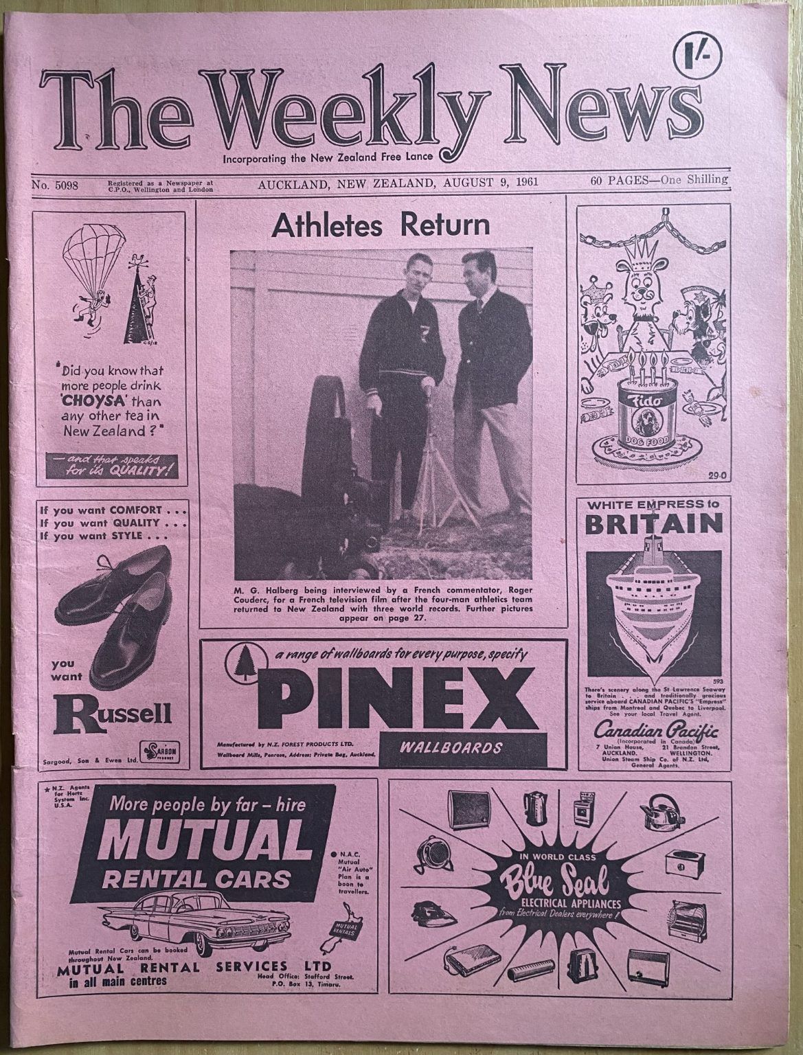 OLD NEWSPAPER: The Weekly News, No. 5098, 9 August 1961