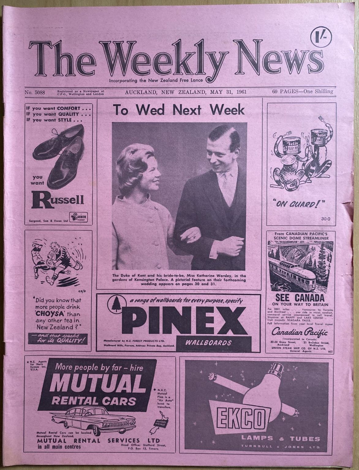 OLD NEWSPAPER: The Weekly News, No. 5088, 31 May 1961