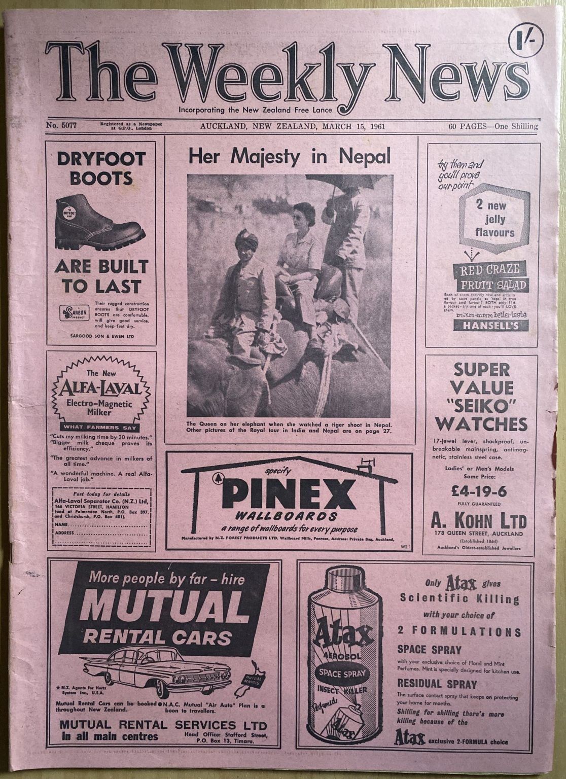 OLD NEWSPAPER: The Weekly News, No. 5077, 15 March 1961
