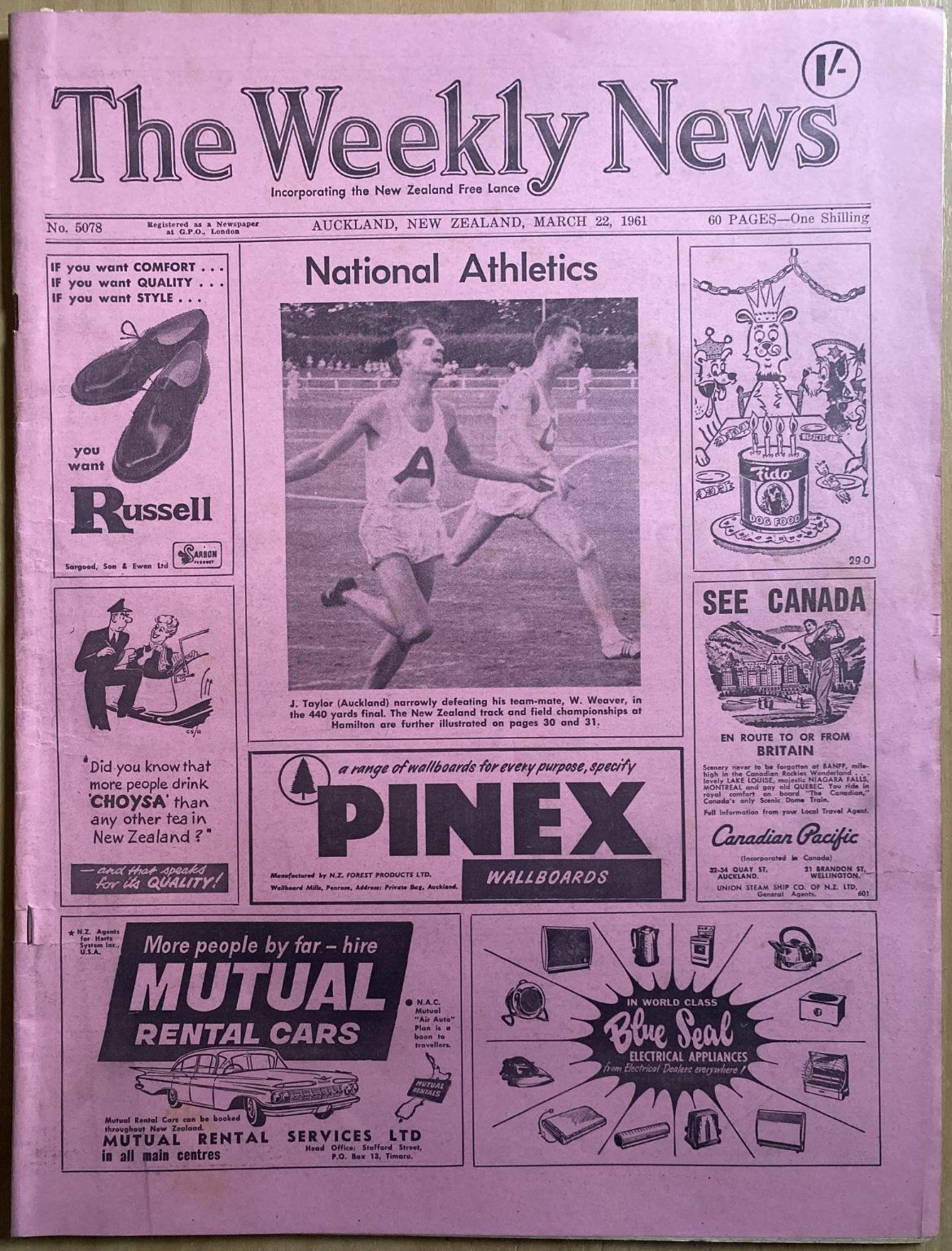 OLD NEWSPAPER: The Weekly News, No. 5078, 22 March 1961