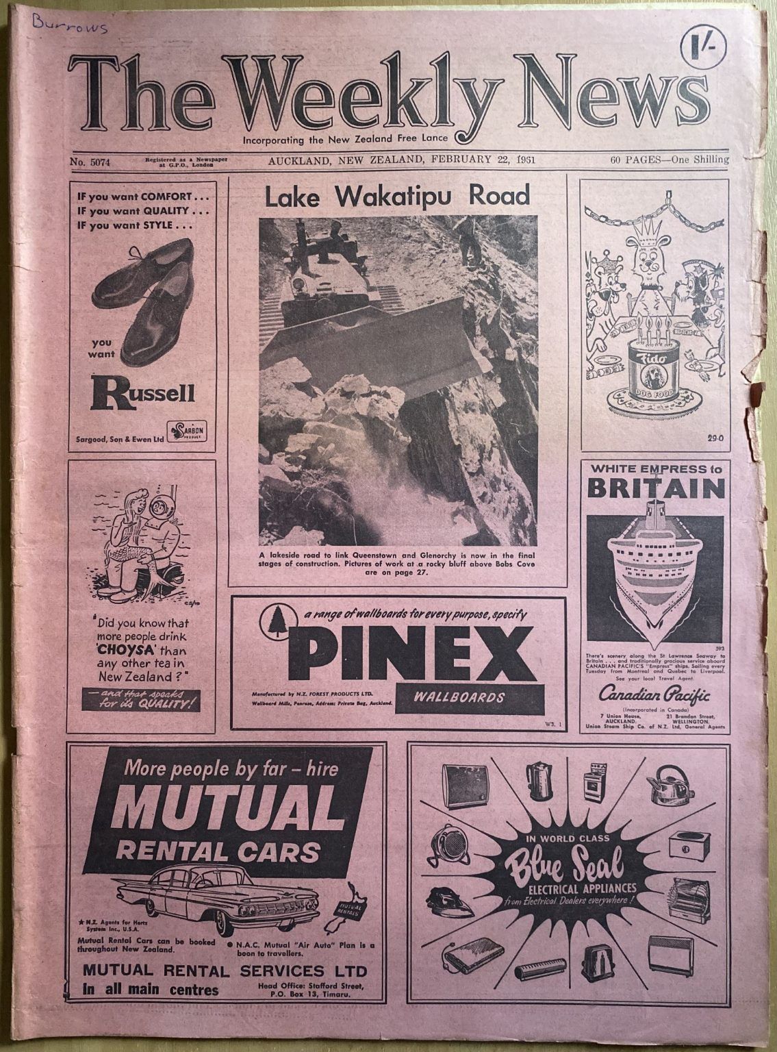 OLD NEWSPAPER: The Weekly News, No. 5074, 22 February 1961