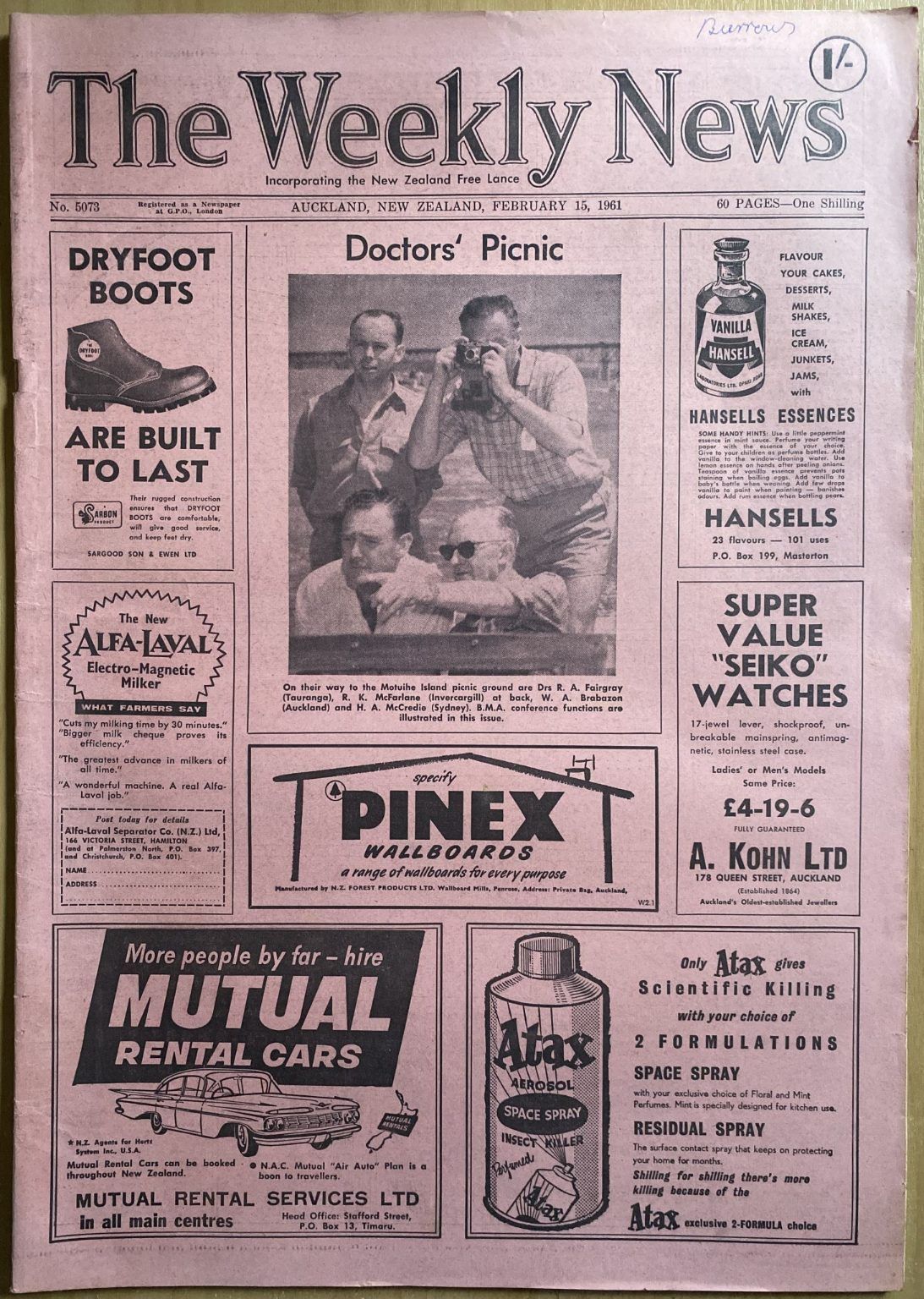 OLD NEWSPAPER: The Weekly News, No. 5073, 15 February 1961