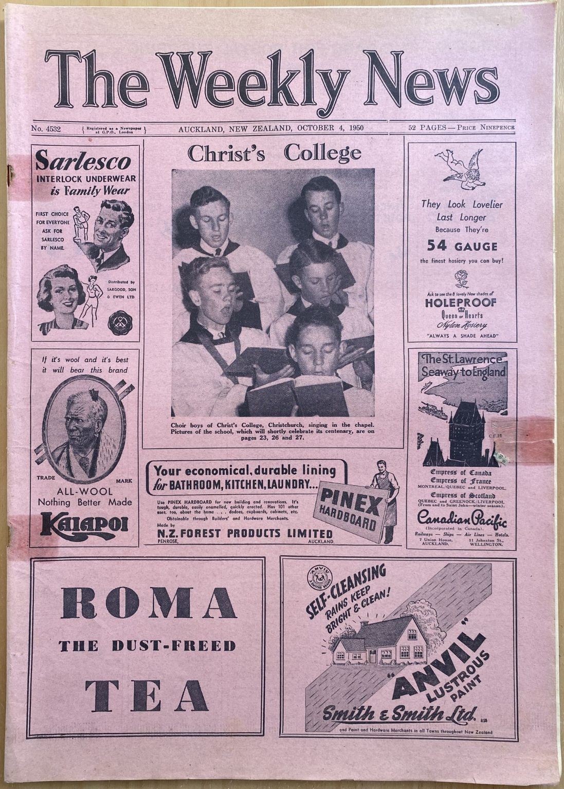 OLD NEWSPAPER: The Weekly News, No. 4532, 4 October 1950