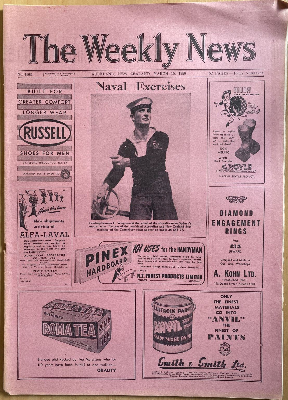 OLD NEWSPAPER: The Weekly News, No. 4503, 15 March 1950