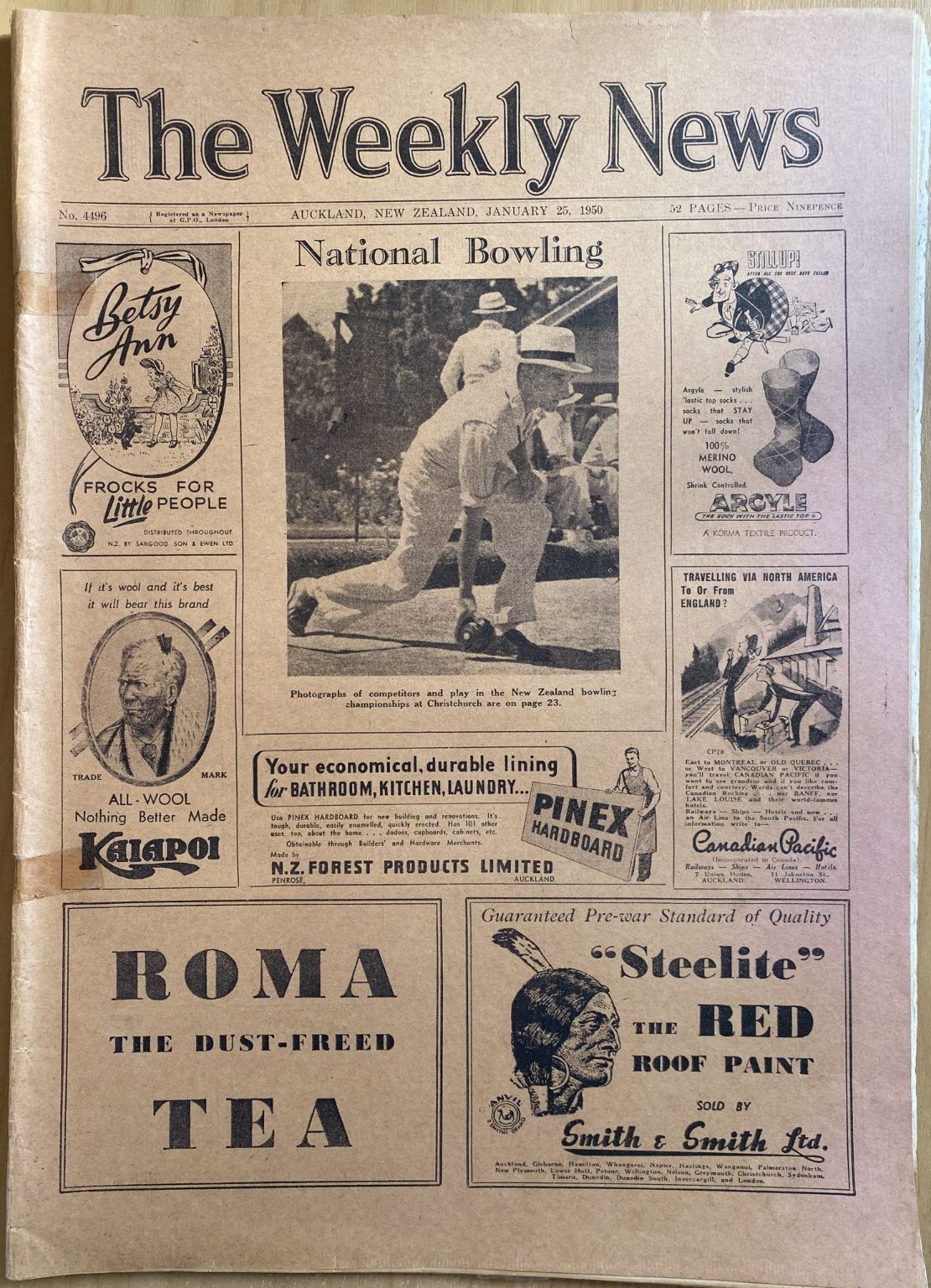 OLD NEWSPAPER: The Weekly News, No. 4496, 25 January 1950