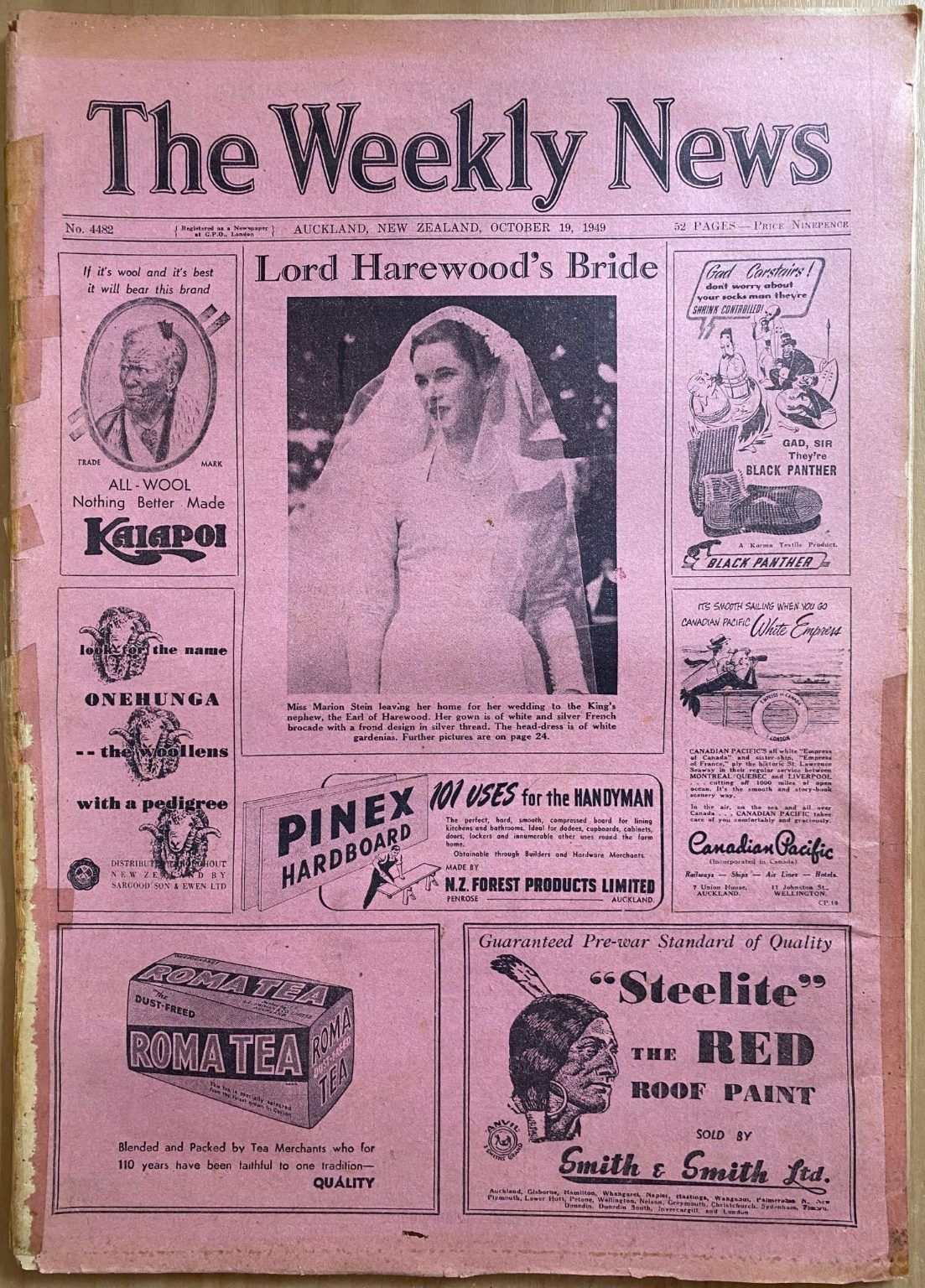 OLD NEWSPAPER: The Weekly News, No. 4482, 19 October 1949