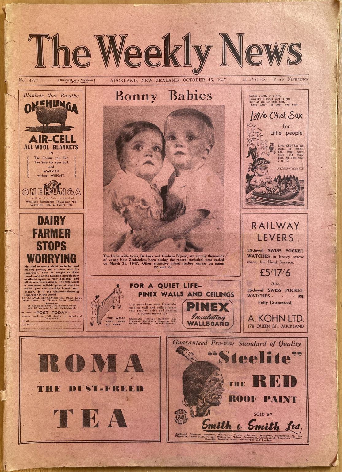 OLD NEWSPAPER: The Weekly News, No. 4377, 15 October 1947