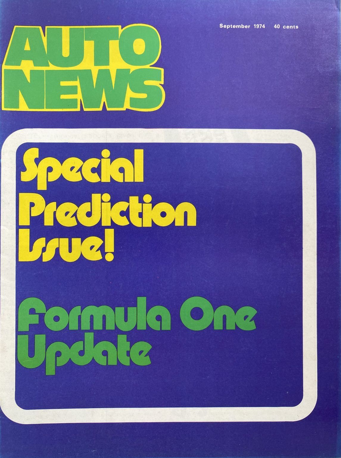 OLD MAGAZINE: Auto News - September 1974
