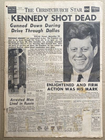 OLD NEWSPAPER: The Christchurch Star, 23 November 1963 - JFK Assassination