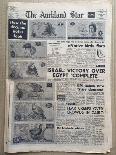 OLD NEWSPAPER: The Auckland Star, 8 June 1967 - Decimal currency changeover