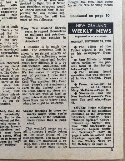 OLD NEWSPAPER: New Zealand Weekly News, 23 September 1968