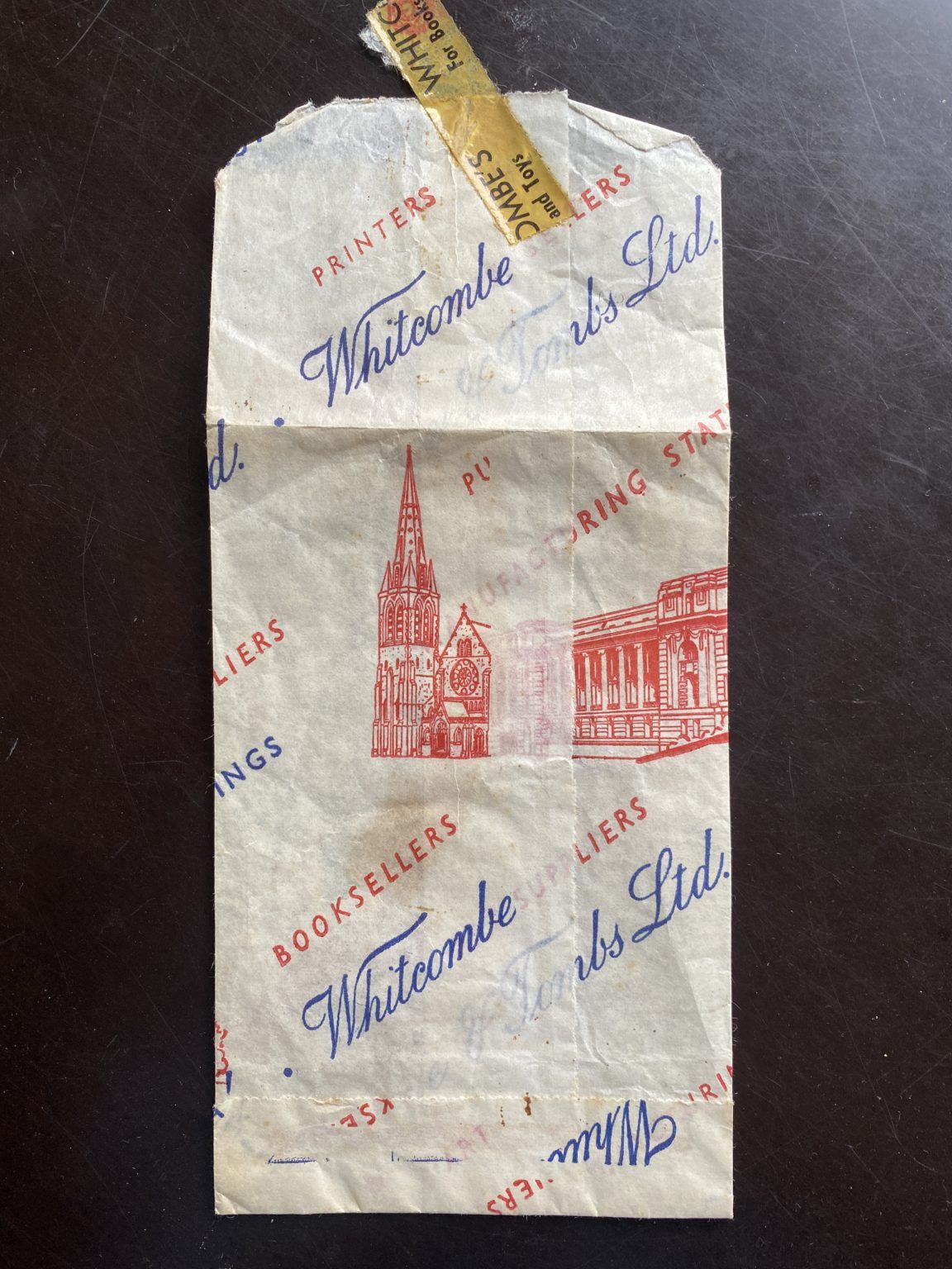 OLD PAPER BAG: Whitcombe & Tombs circa 1950s