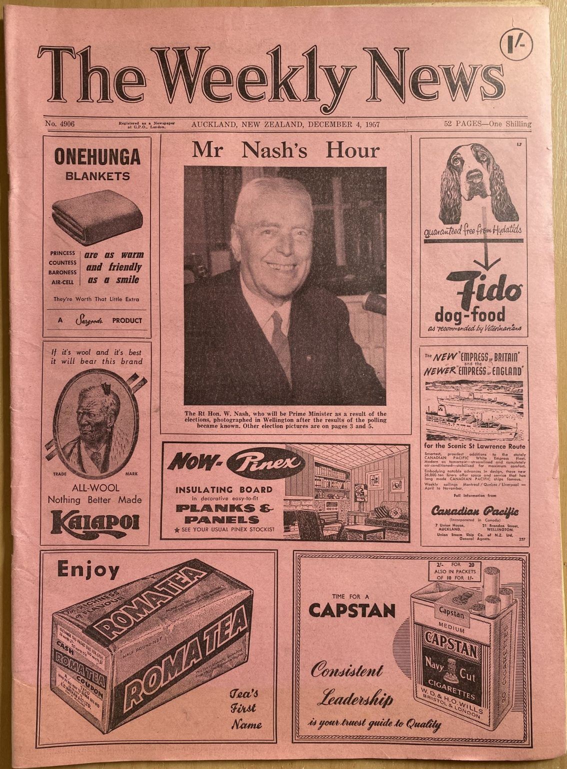 OLD NEWSPAPER: The Weekly News, No. 4906, 4 December 1957