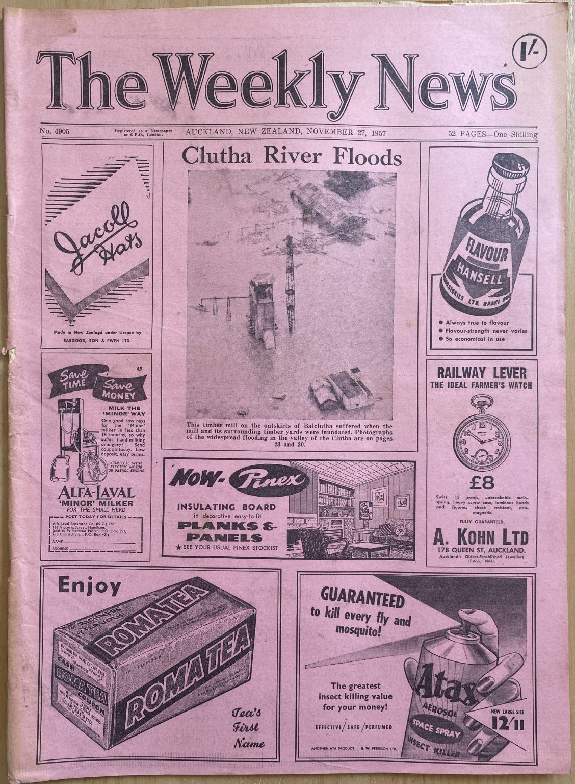 OLD NEWSPAPER: The Weekly News, No. 4905, 27 November 1957
