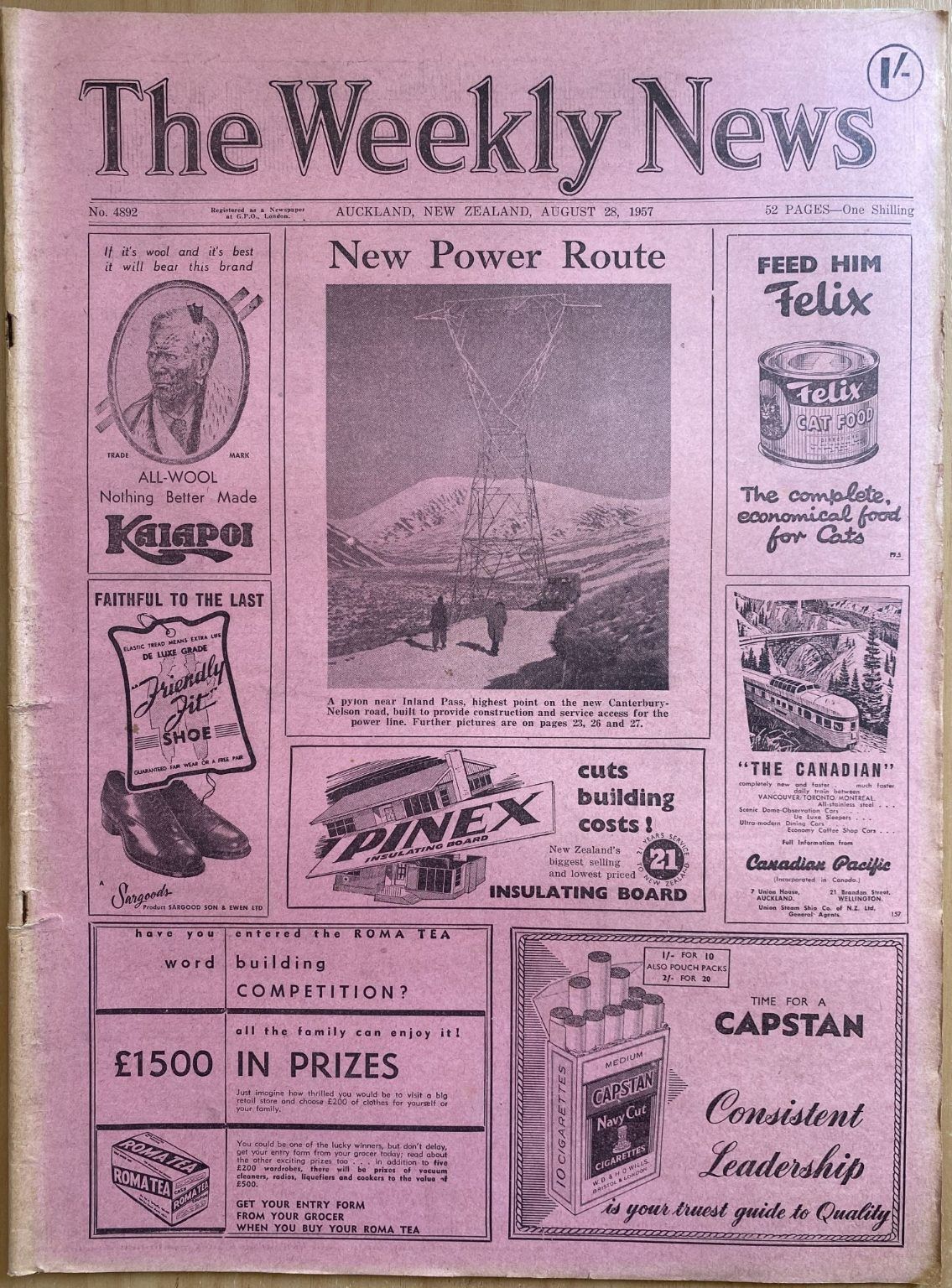 OLD NEWSPAPER: The Weekly News, No. 4892, 28 August 1957