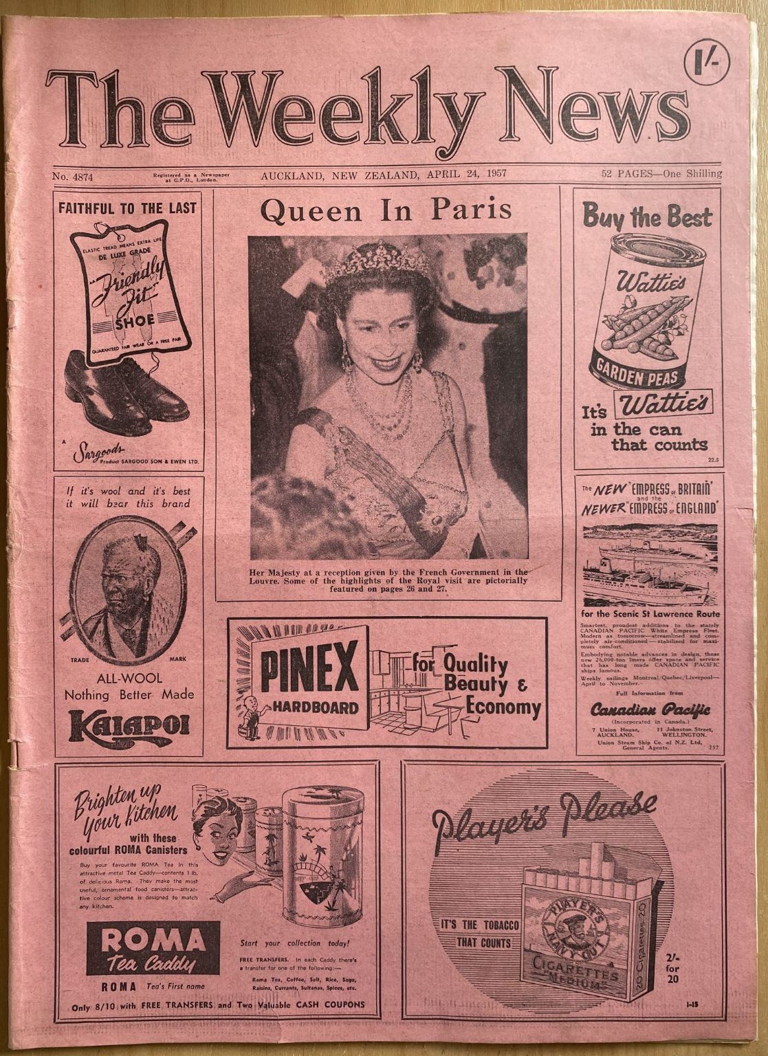 OLD NEWSPAPER: The Weekly News, No. 4874, 24 April 1957