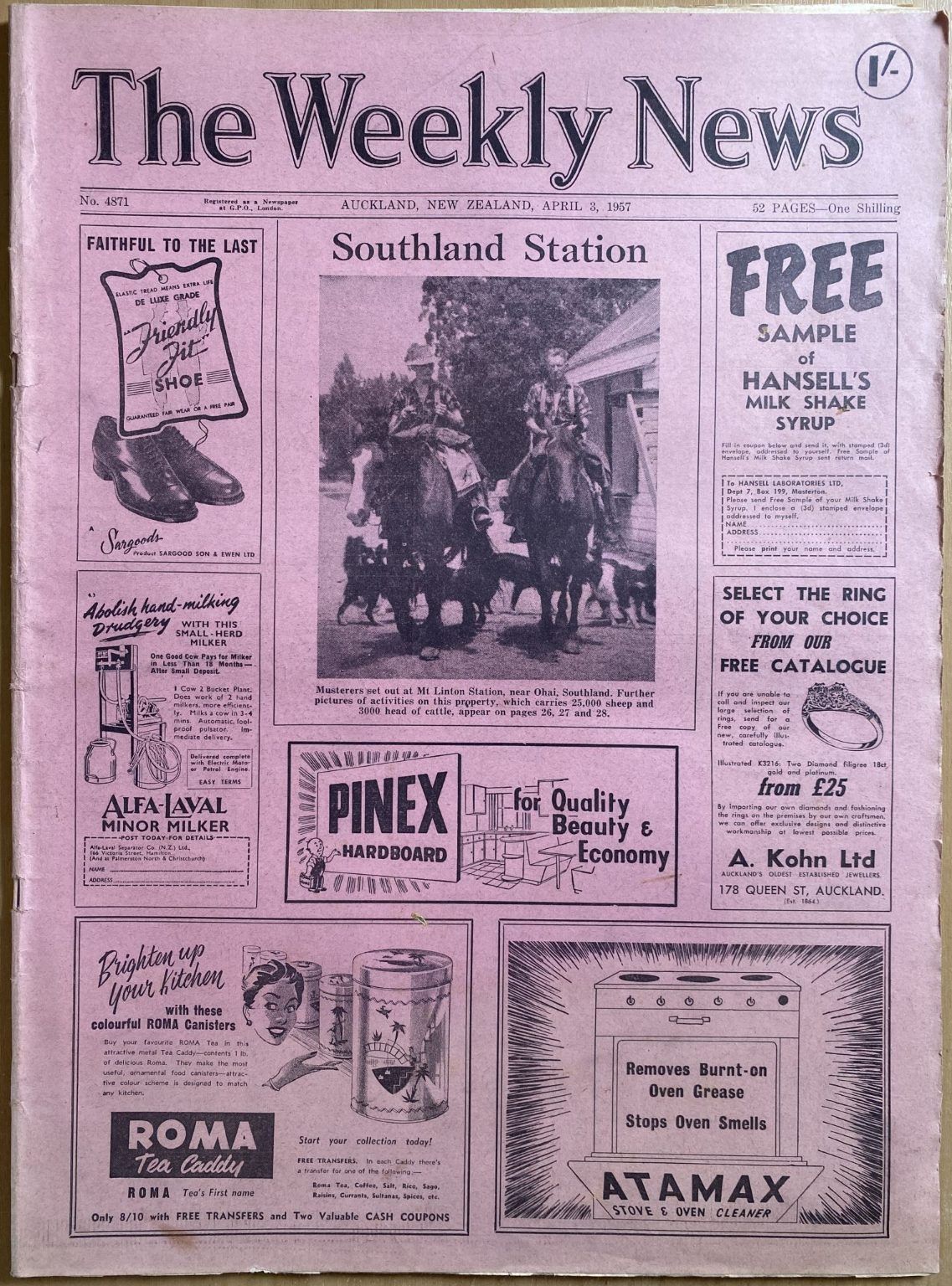 OLD NEWSPAPER: The Weekly News, No. 4871, 3 April 1957