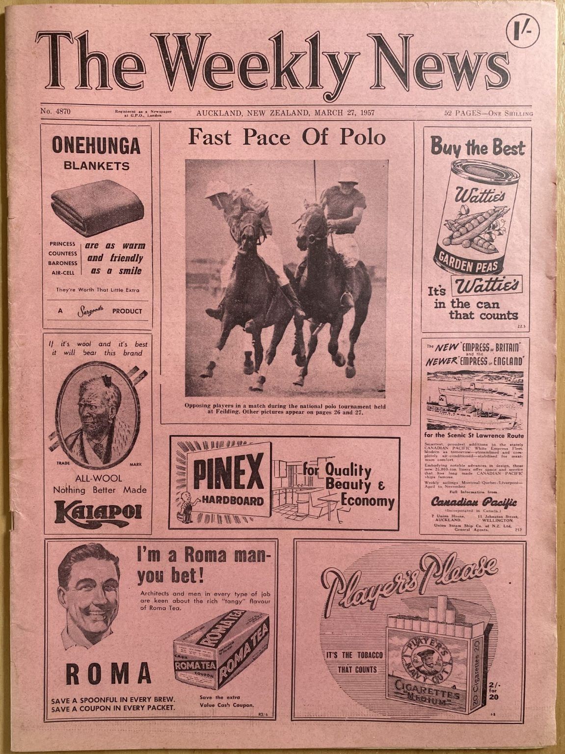OLD NEWSPAPER: The Weekly News, No. 4870, 27 March 1957