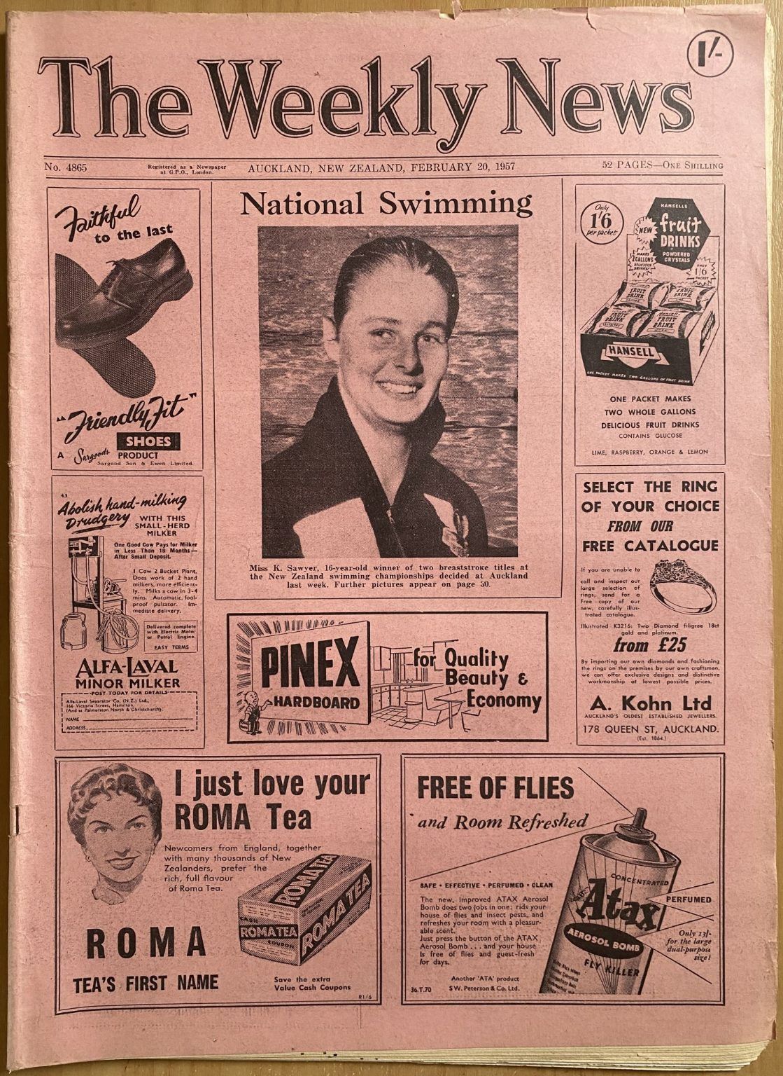 OLD NEWSPAPER: The Weekly News, No. 4865, 20 February 1957