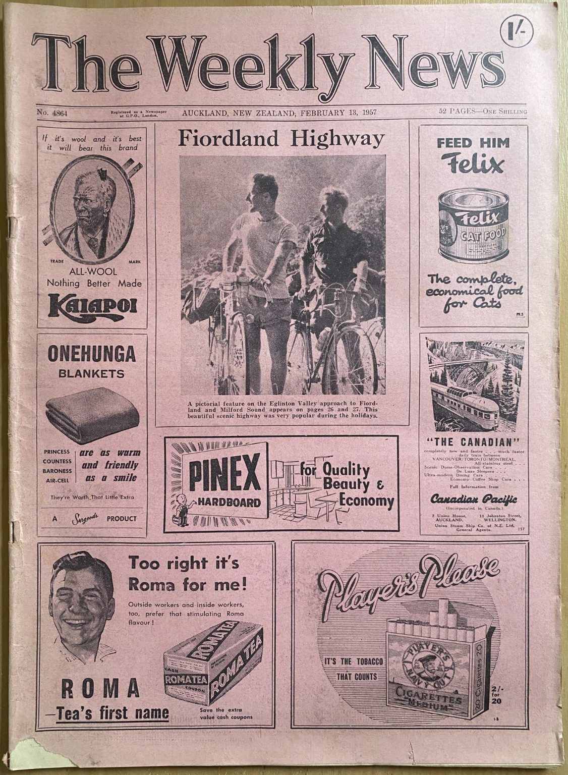 OLD NEWSPAPER: The Weekly News, No. 4864, 13 February 1957